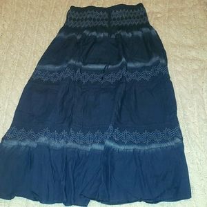 Smocked Cotton Maxi Skirt